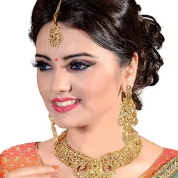 VATSALYA creation Alloy Gold- plated Gold Jewellery Set image 2