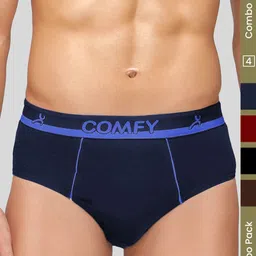 AMUL COMFY Men Pack of 4 Assorted Solid Cotton Briefs-picture-24