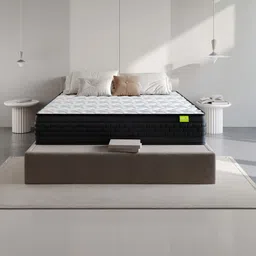 Wakeup India White & Black Quilted Riserox Luxe Comfort Pocket Spring Singe Mattress image 2