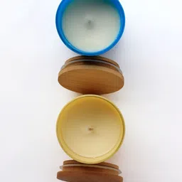 Velvetine Soiree Yellow & Blue 5 pieces Jar Candle image 2