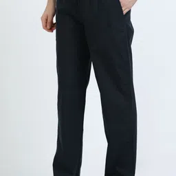 U.S. PITCHERS Men Solid Mid-Rise Straight Fit Trousers image 3