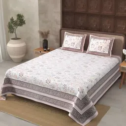 Myntra Elegant Homes Maroon Printed Pure Cotton 240 TC King Bedsheet Set-2.74 m x 2.25 m-picture-22