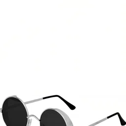 SPADEACES Unisex Black Lens & Silver-Toned Round Sunglasses with image 2