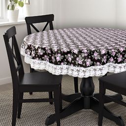 Stylista & White Floral Printed 1.52 m x 1.52 m Waterproof Round Table Cover-picture-13