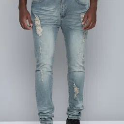 WAIMEA Men Slim Fit Mildly Distressed Heavy Fade Stretchable Jeans image 1