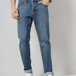 Celio Men Blue Straight Fit Mid-Rise Light Fade Stretchable Jeans-image-92