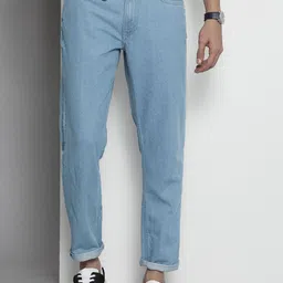 Xee Men Comfort Slim Fit Mildly Distressed Light Fade Stretchable Jeans-picture-30