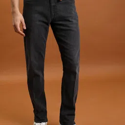 HIGHLANDER Men Straight Fit Mid-Rise Clean Look Stretchable Jeans-picture-42