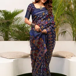 KALINI Floral Zari Dabu Saree image 1