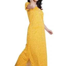 PURSA Women Printed Maxi Nightdress image 4