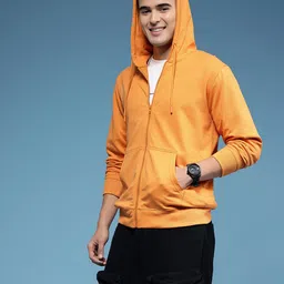 HERE&NOW Typography Printed Pure Cotton Hooded Sweatshirt image 4