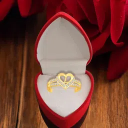 Heer Collection Gold Stones-Studded Finger Ring image 1