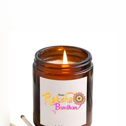 Aromatic Fables Set Of 3 Stone Studded & Beaded Rakhi With Roli Chawal & Aroma Candle image 3