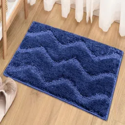 LUXEHOME INTERNATIONAL Navy Blue Textured 1800 GSM Bath Rug-image-52