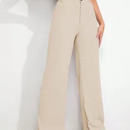 KERI PERRY Women Relaxed Straight Leg High-Rise Non Iron Trousers-picture-54