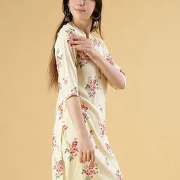 V-Mart Women Floral Printed Mandarin Collar Kurta image 4