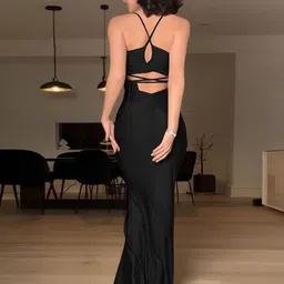 StyleCast Halter Neck Fit & Flare Maxi Dress image 3