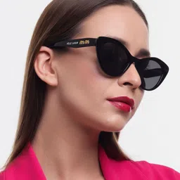 PELLE LUXUR Unisex Black Lens & Black Oval Sunglasses with-picture-25