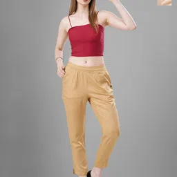 T19 Women Pack of 2 Relaxed Straight Fit Mid-Rise Formal Trousers-picture-27