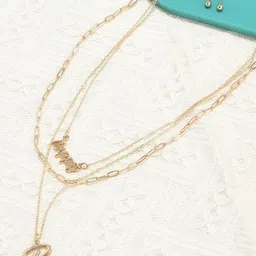 AMI Women Gold-Plated Multi Layered Necklace and Earrings-picture-41