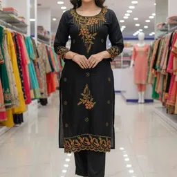 Silakaari Embroidered Pure Cotton Unstitched Dress Material-picture-19