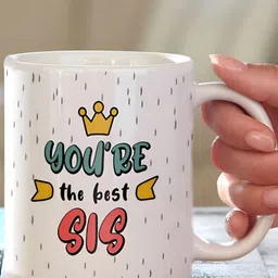 SKYTRENDS White & Blue Printed Ceramic Matte Mugs Set of Cups and Mugs image 2