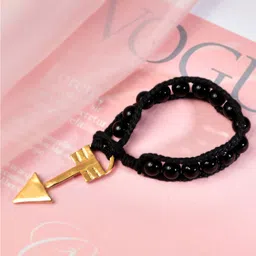 Roadster Black Coloured Beaded Adjustable Bracelet-picture-40