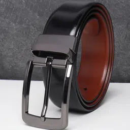 Teakwood Leathers Men Black Leather Reversible Formal Belt-image-19