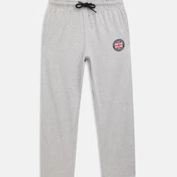 Octave Boys Grey Solid Cotton Track Pants image 1