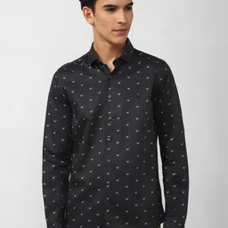 SIMON CARTER LONDON Men Black Slim Fit Printed Casual Shirt-image-48