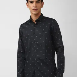 SIMON CARTER LONDON Men Black Slim Fit Printed Casual Shirt-picture-12