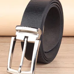 ZORO Men Black Textured Leather Formal Belt image 1