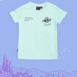 Gini and Jony Infant Boys Sea Green & Black Typography Printed Back T-shirt-picture-5