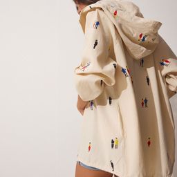 Happiness istanbul Graphic Printed Hooded Neck Long Sleeves Longline Tailored Jacket-picture-38