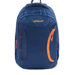 F Gear Unisex Navy Blue & Orange Backpack-picture-24