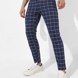 Campus Sutra Men Checked Cotton Track Pants-picture-14