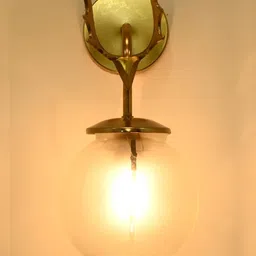 1ST TIME Grey & Gold-Toned Metal Contemporary Spherical Shaped Wall Lamp image 5