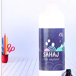 fnp White & Blue Aluminium TypographyPrinted Water Bottle 650 ml image 2