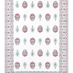 JAIPUR FABRIC White Floral Bedsheet with 2 Pillow Covers image 4