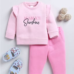 Moms Love Infant Girls Pure Cotton Sweatshirt With Joggers-picture-30