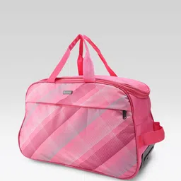 BAD HABIT Unisex Checked Medium Duffel Trolley Bag - 45L image 5