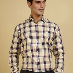 Allen Solly Men Slim Fit Spread Collar Tartan Checked Cotton Formal Shirt-picture-43