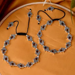 Silvermerc Designs Hamsa Beaded Black Thread Anklet-picture-38