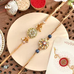 Voylla Set Of 2 Gemstones and Beads Embellished Rakhis-picture-20