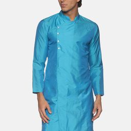 Sethukrishna Men Turquoise Blue Kurta-picture-18