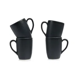 Mesa Black 6 Pieces Stoneware Matte Mugs -230 ml Each-picture-20