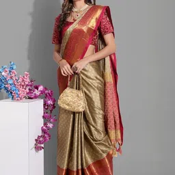 Shriyangan Woven Design Zari Art Silk Handloom Kanjeevaram Saree image 2