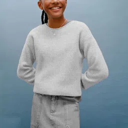 Mango Kids Girls Ribbed Fuzzy Pullover-image-96