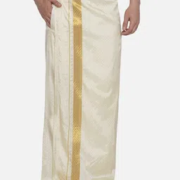 Sethukrishna Men Self-Designed Art Silk Readymade Dhotis-image-22