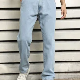 High Star Men Straight Fit Mid-Rise Clean Look Pure Cotton Jeans-image-25